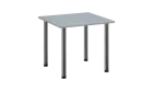 CRTR 80 jídelní stůl, kovová podnož chrom, deska 25 mm, 800x800 mm, šedá